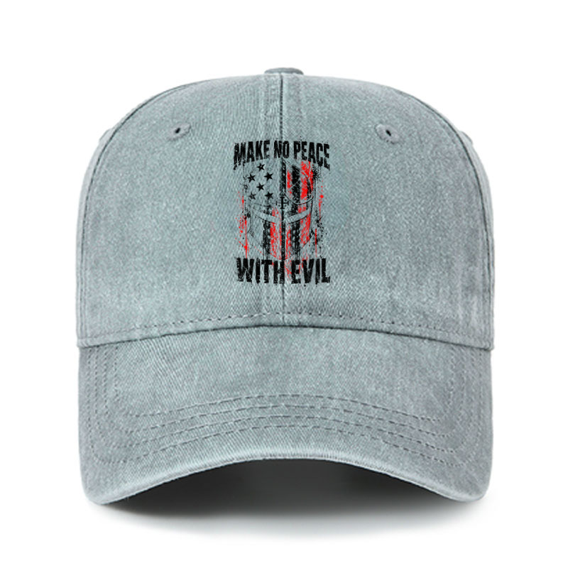 Heritage Washed Cap - Make No Peace With Evil – Christian Warrior Knight