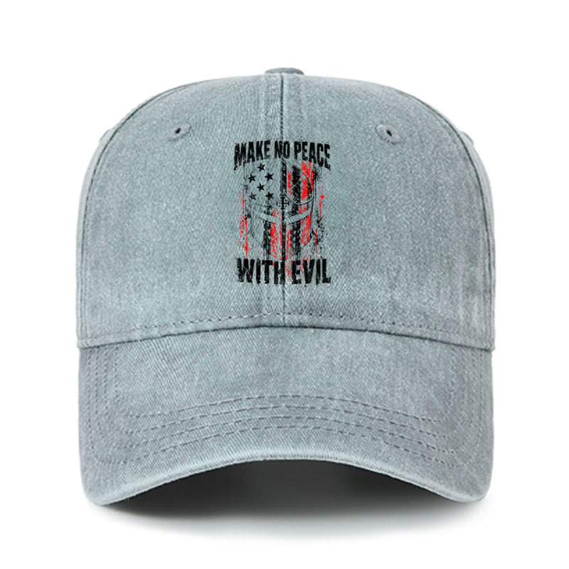 Heritage Washed Cap - Make No Peace With Evil – Christian Warrior Knight
