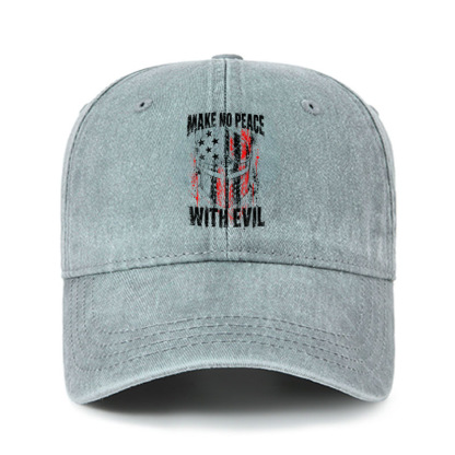 Heritage Washed Cap - Make No Peace With Evil – Christian Warrior Knight