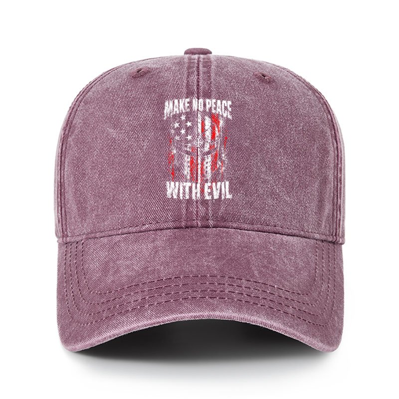 Heritage Washed Cap - Make No Peace With Evil – Christian Warrior Knight