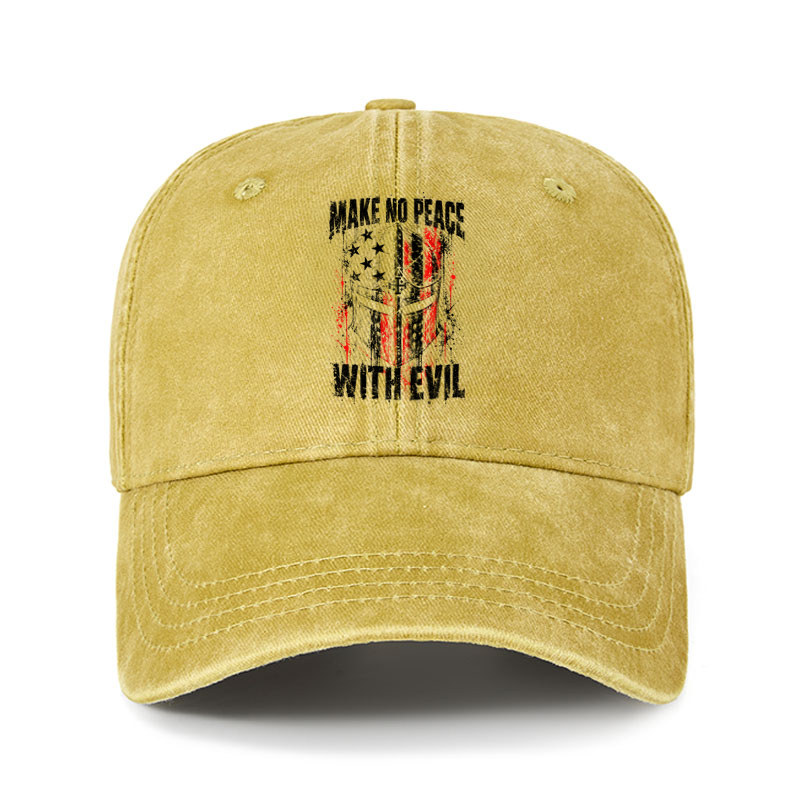 Heritage Washed Cap - Make No Peace With Evil – Christian Warrior Knight