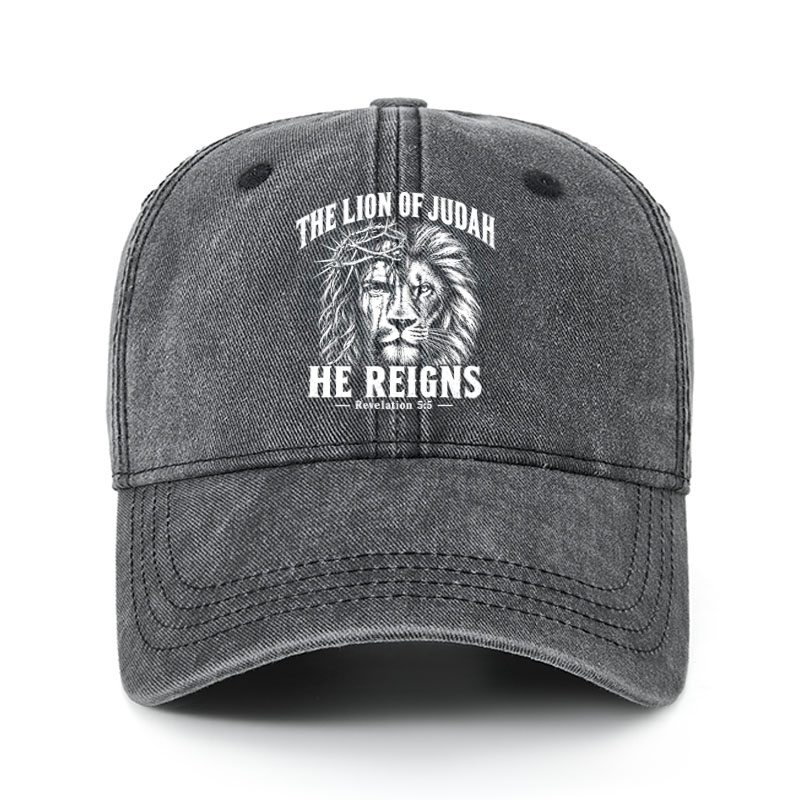 Heritage Washed Cap - The Lion of Judah – He Reigns