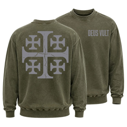 Washed Sweatshirt - Deus Vult