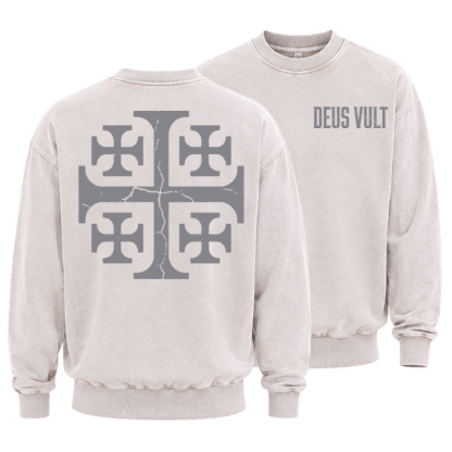 Washed Sweatshirt - Deus Vult