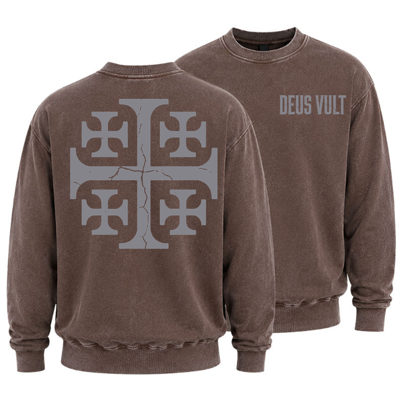 Washed Sweatshirt - Deus Vult
