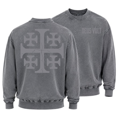 Washed Sweatshirt - Deus Vult