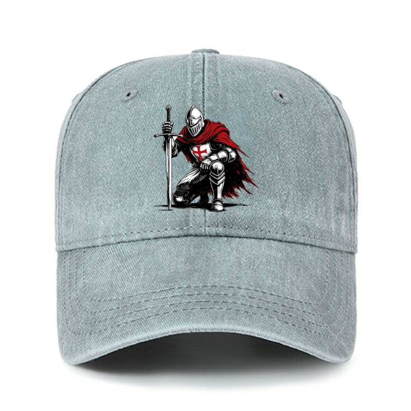 Heritage Washed Cap - Templar Knight Crusader Deus Vult