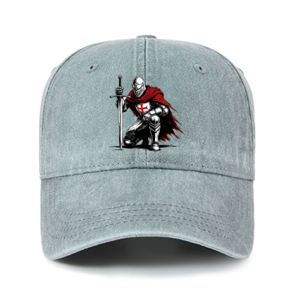 Heritage Washed Cap - Templar Knight Crusader Deus Vult