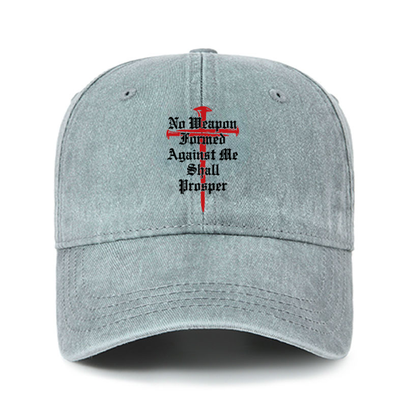 Heritage Washed Cap - No Weapon Formed Against Me Shall Prosper   