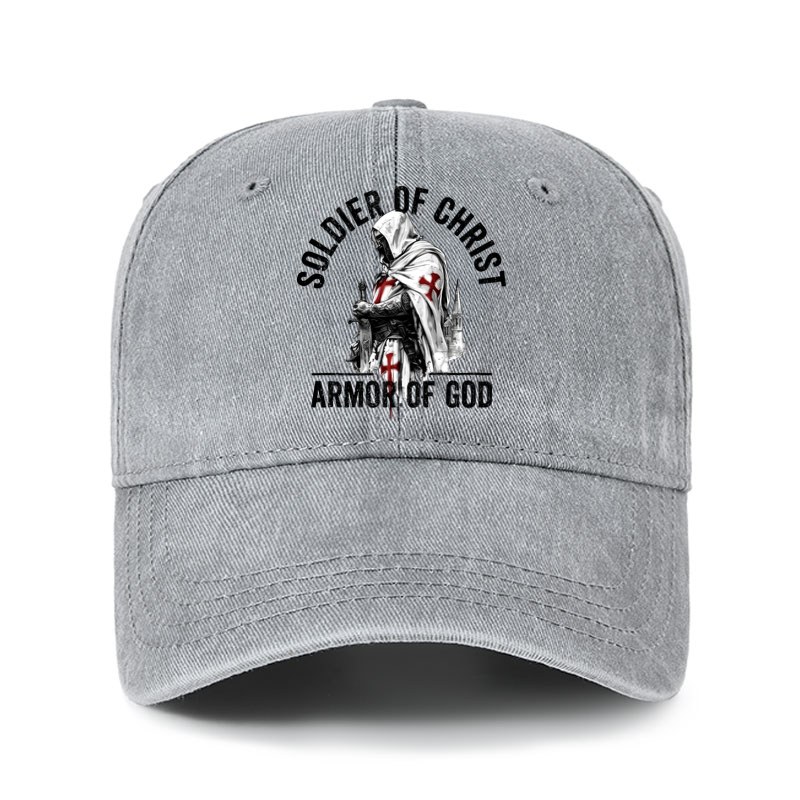 Heritage Washed Cap - Soldier of Christ Armor Of God Crusader Spirit