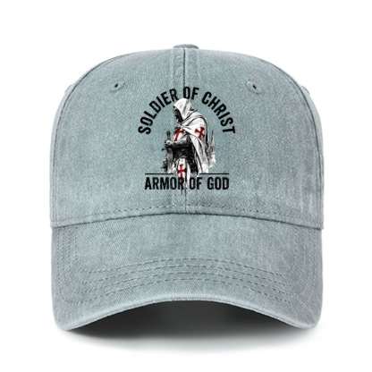 Heritage Washed Cap - Soldier of Christ Armor Of God Crusader Spirit