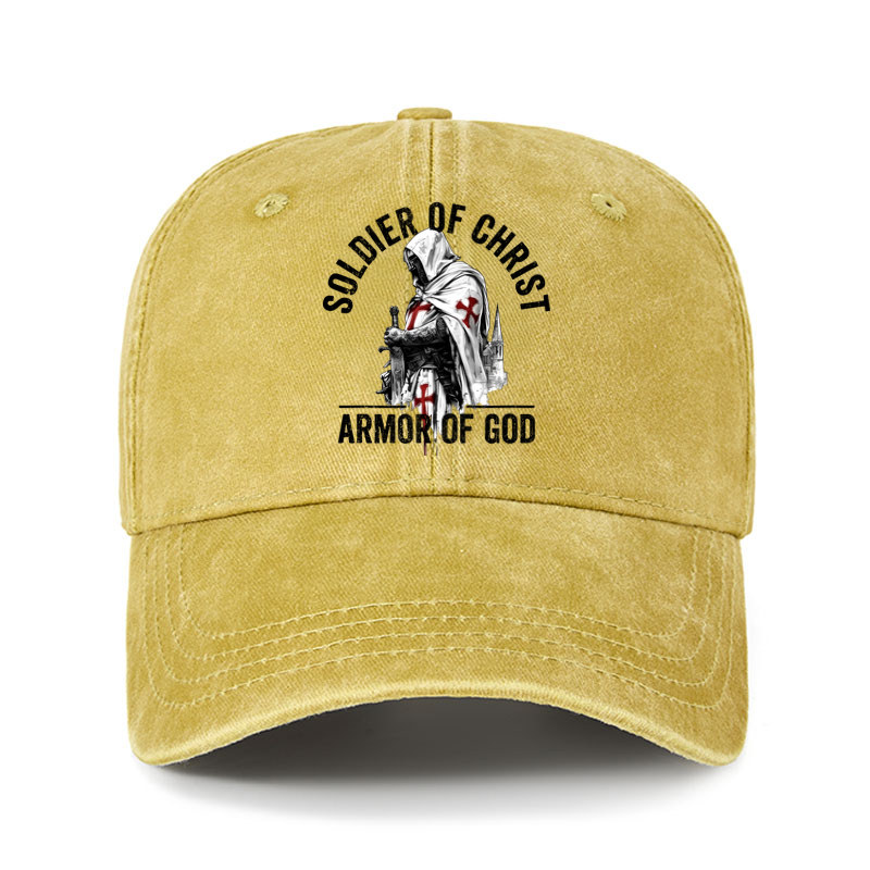 Heritage Washed Cap - Soldier of Christ Armor Of God Crusader Spirit