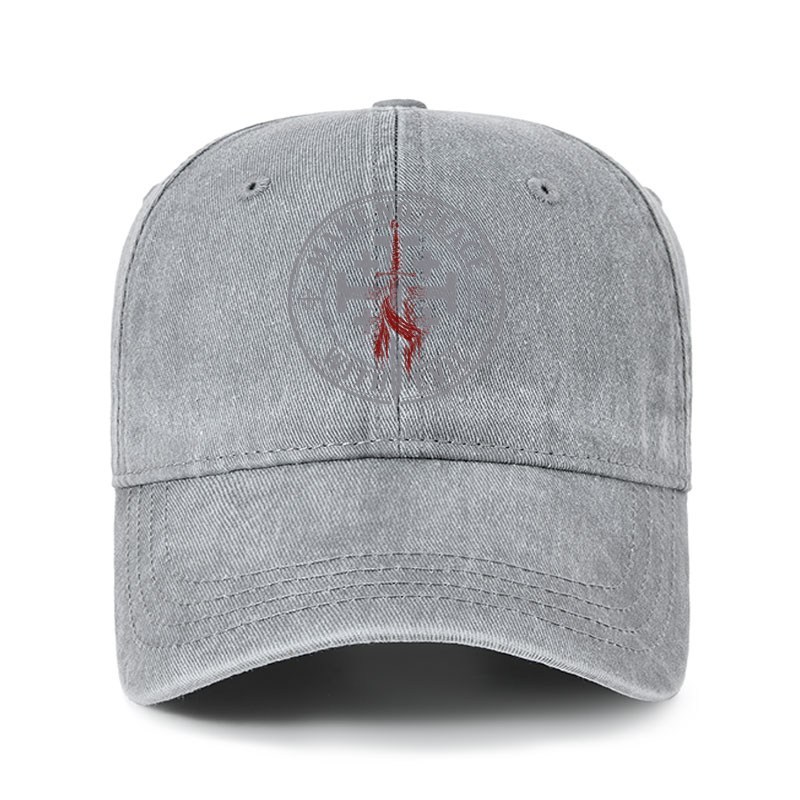 Heritage Washed Cap - Make No Peace with Evil Knight Templar Jerusalem Cross