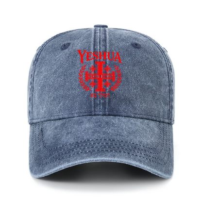 Heritage Washed Cap - Yeshua The King Is Coming Hebrew Name   