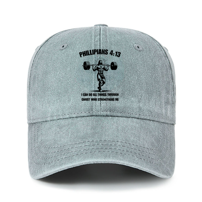 Heritage Washed Cap - Philippians 4:13 I Can Do All Things Through Christ Who Strengthens Me   