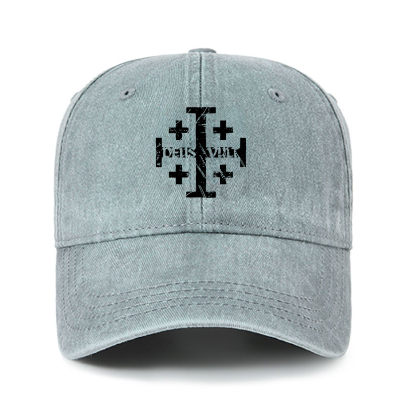 Heritage Washed Cap - Deus Vult + Jerusalem Cross