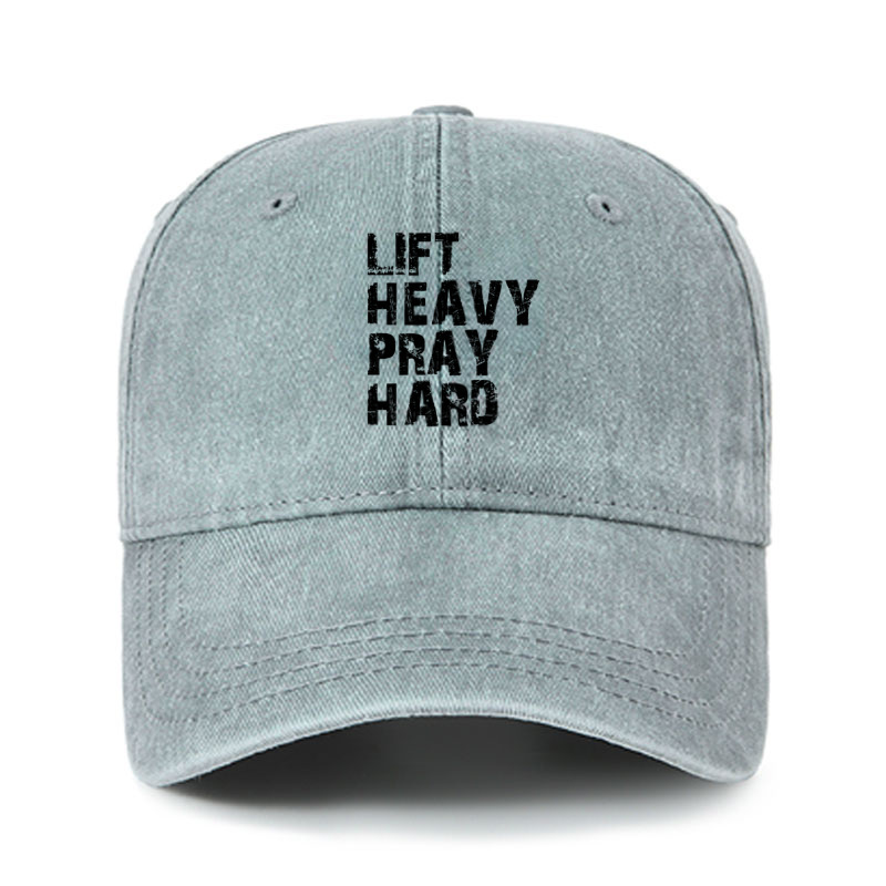 Heritage Washed Cap - Lift Heavy Pray Hard Gym   