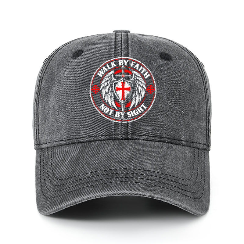 Heritage Washed Cap - Walk By Faith Not By Sight 2 Corinthians 5:7