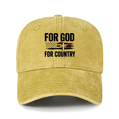 Heritage Washed Cap - For God For Country