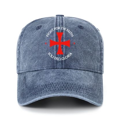 Heritage Washed Cap - Fight for the Faith – Templar Cross Crusader Knight    