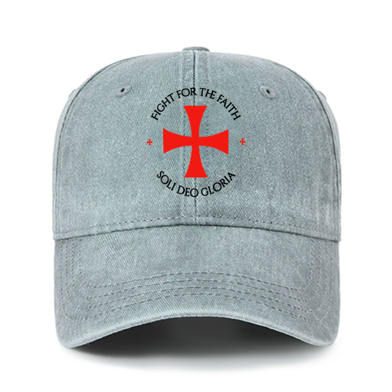 Heritage Washed Cap - Fight for the Faith – Templar Cross Crusader Knight    