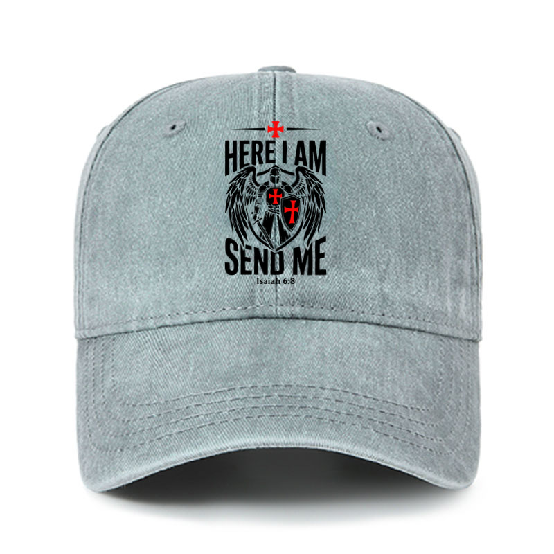 Heritage Washed Cap - Here I Am Send Me Knight Templar Crusader