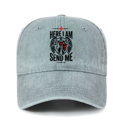 Heritage Washed Cap - Here I Am Send Me Knight Templar Crusader