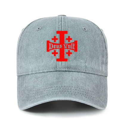 Heritage Washed Cap - Jerusalem Cross Deus Vult   