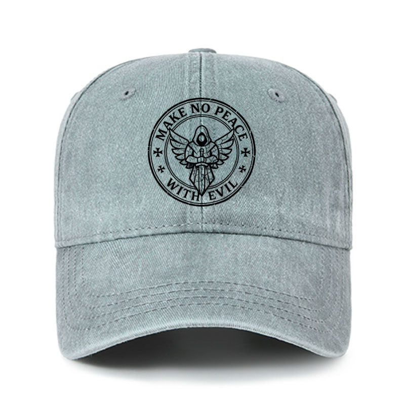 Heritage Washed Cap - Make No Peace with Evil Knight Templar Jerusalem Cross