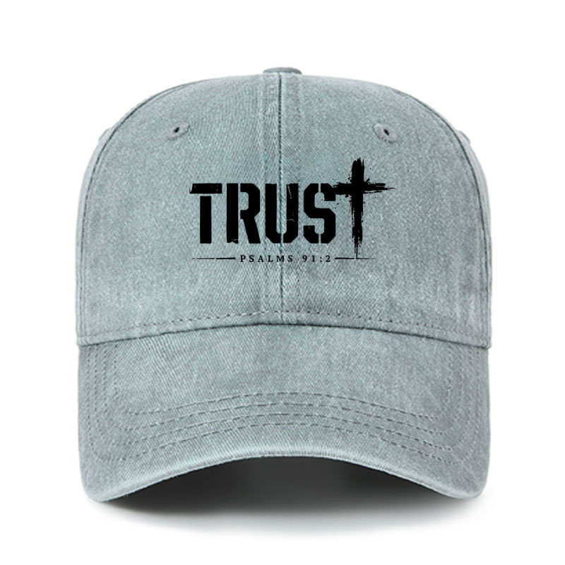 Heritage Washed Cap - Trust Psalms 91:2