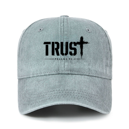 Heritage Washed Cap - Trust Psalms 91:2