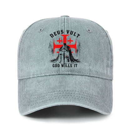 Heritage Washed Cap - Knights Templar Deus Vult