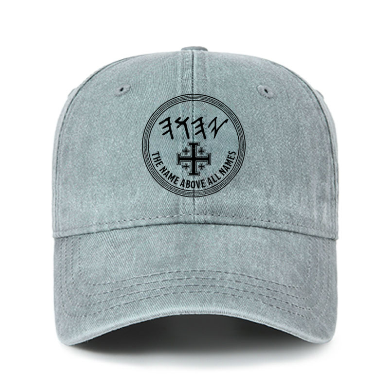 Heritage Washed Cap - Yeshua Name Above All Names Yahweh YHWH Hebrew Name 