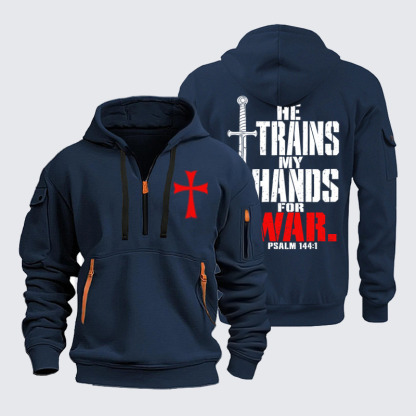 Zipper Hoodies –He Trains My Hands for War – Psalm 144:1 Christian Warrior