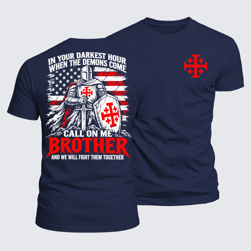 Luxe Mercerized Cotton Tee - Call On Me Brother – Knights of Faith