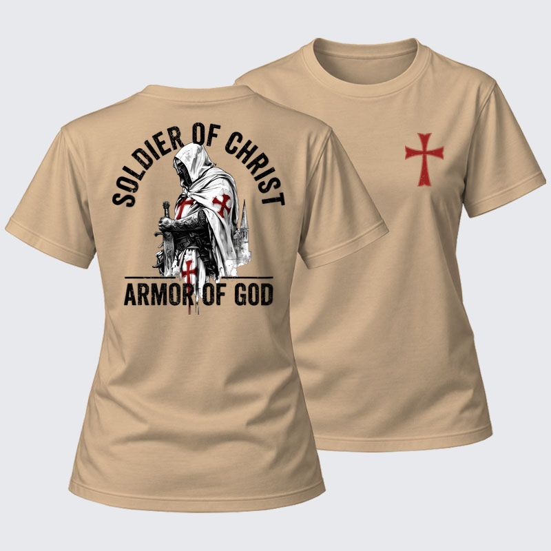 Women's T-shirts  - Soldier of Christ Armor Of God Crusader Spirit