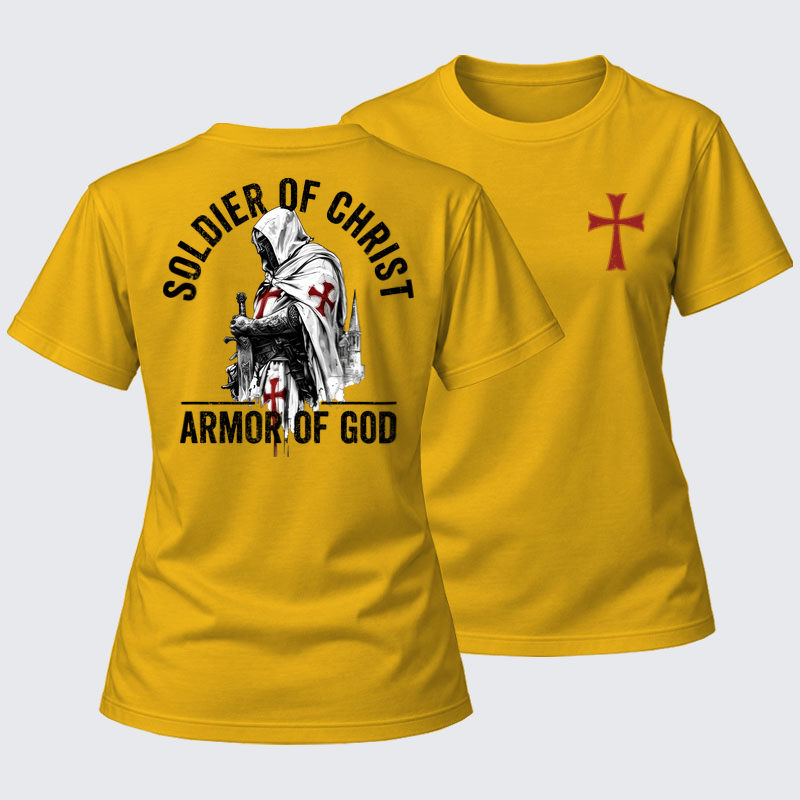 Women's T-shirts  - Soldier of Christ Armor Of God Crusader Spirit