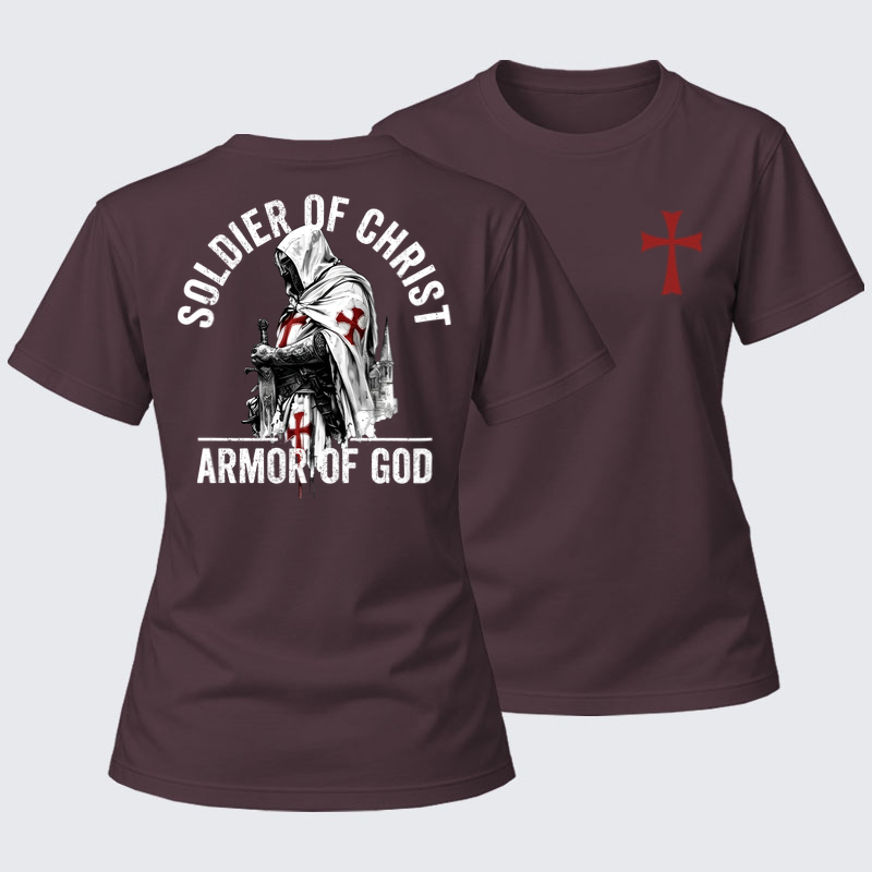 Women's T-shirts  - Soldier of Christ Armor Of God Crusader Spirit