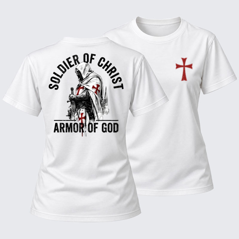 Women's T-shirts  - Soldier of Christ Armor Of God Crusader Spirit