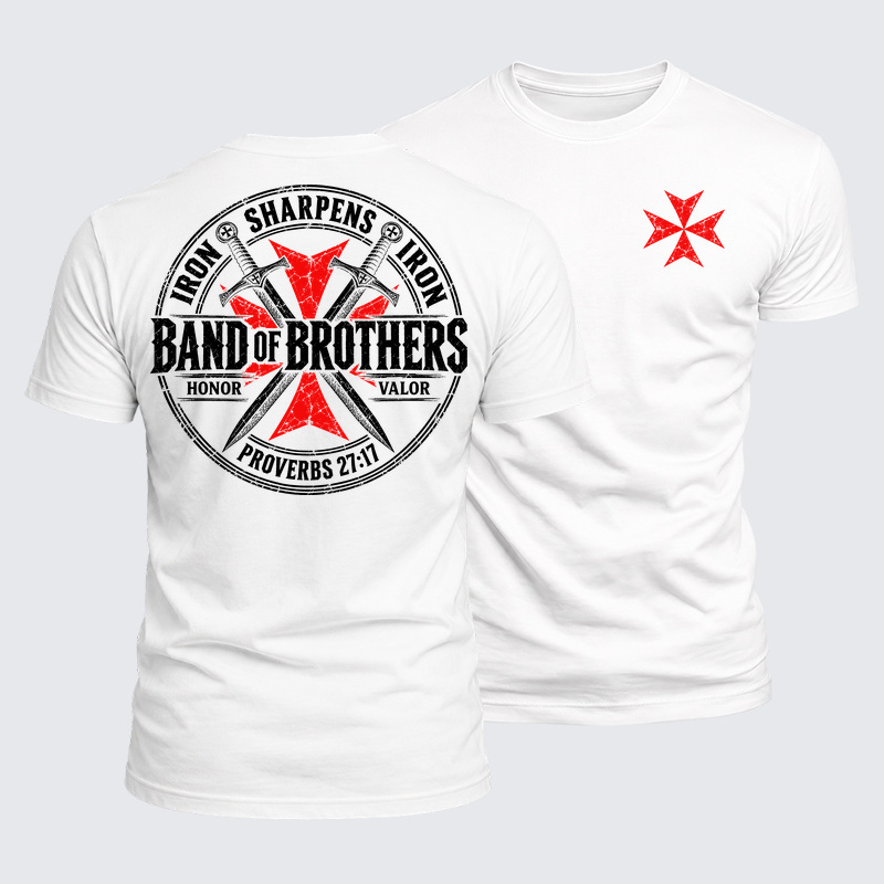 Luxe Mercerized Cotton Tee - Iron Sharpens Iron – Band of Brothers – Proverbs 27:17