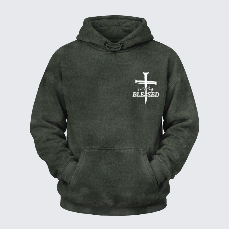 Washed Hoodie   -  Luxe Mercerized Cotton Tee - Simply Blessed   