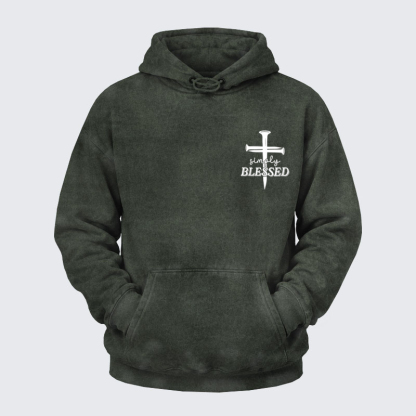 Washed Hoodie   -  Luxe Mercerized Cotton Tee - Simply Blessed   