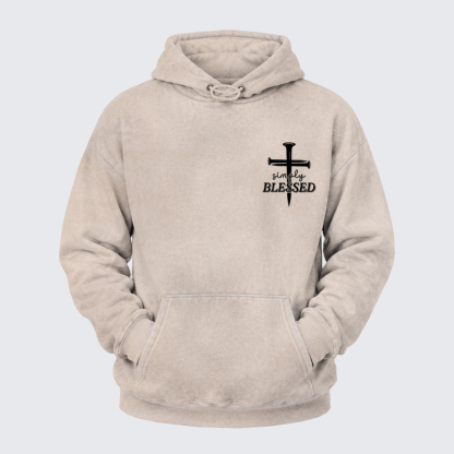 Washed Hoodie   -  Luxe Mercerized Cotton Tee - Simply Blessed   