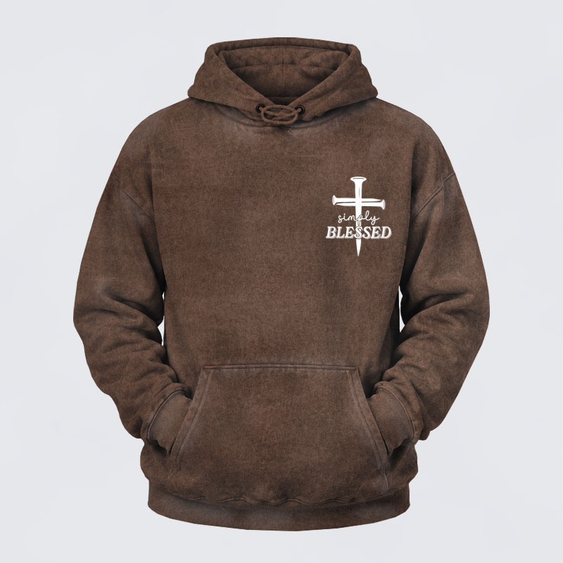 Washed Hoodie   -  Luxe Mercerized Cotton Tee - Simply Blessed   