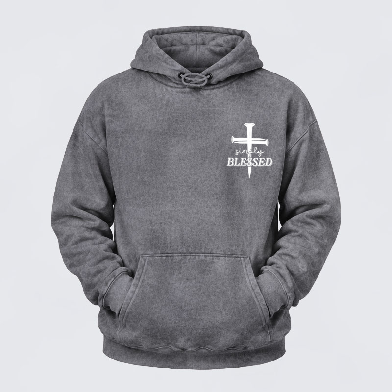 Washed Hoodie   -  Luxe Mercerized Cotton Tee - Simply Blessed   