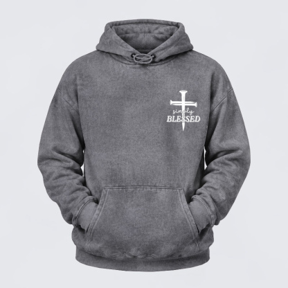 Washed Hoodie   -  Luxe Mercerized Cotton Tee - Simply Blessed   