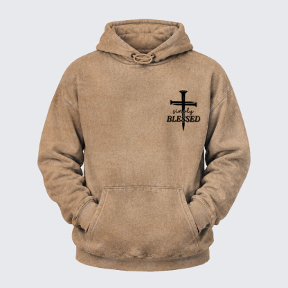 Washed Hoodie   -  Luxe Mercerized Cotton Tee - Simply Blessed   