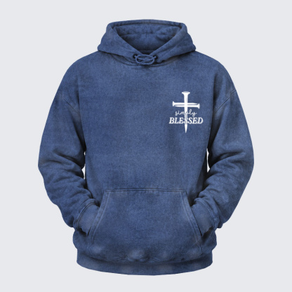 Washed Hoodie   -  Luxe Mercerized Cotton Tee - Simply Blessed   