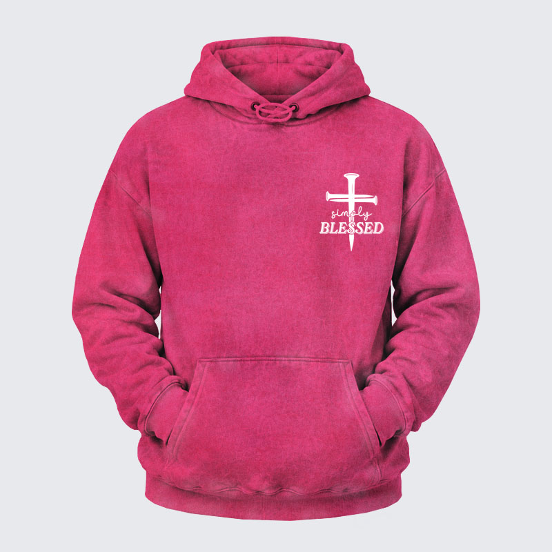 Washed Hoodie   -  Luxe Mercerized Cotton Tee - Simply Blessed   