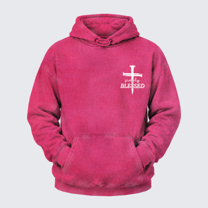 Washed Hoodie   -  Luxe Mercerized Cotton Tee - Simply Blessed   